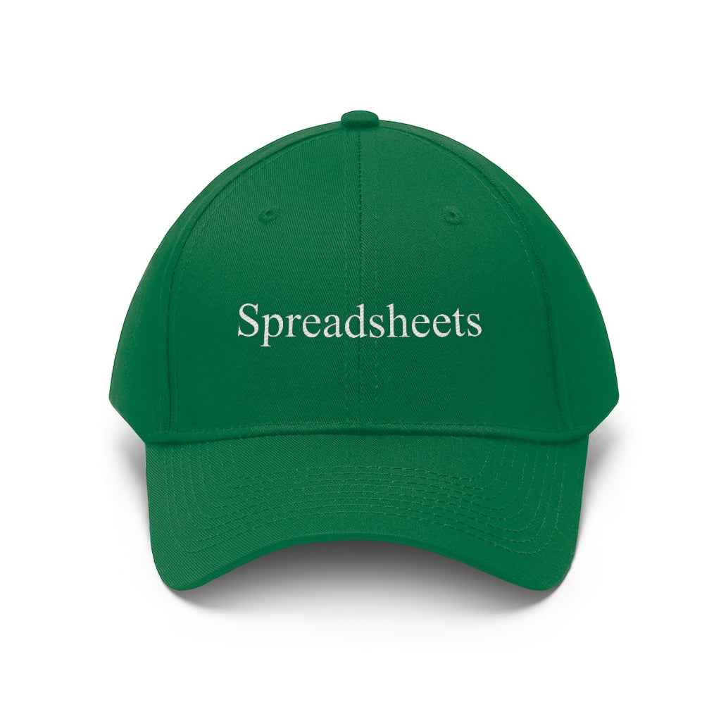 Spreadsheets (white on green)
